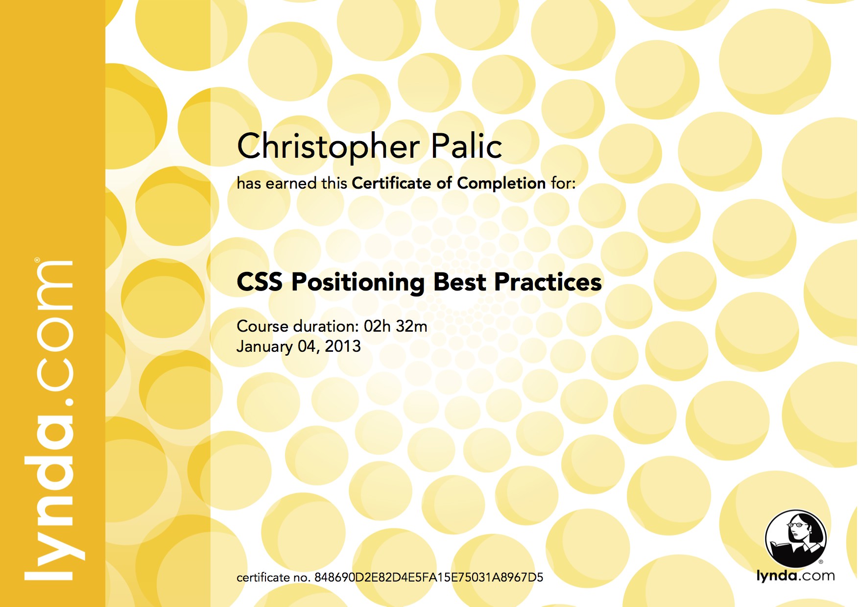 CSS Positioning Best Practices - Certificate Of Completion