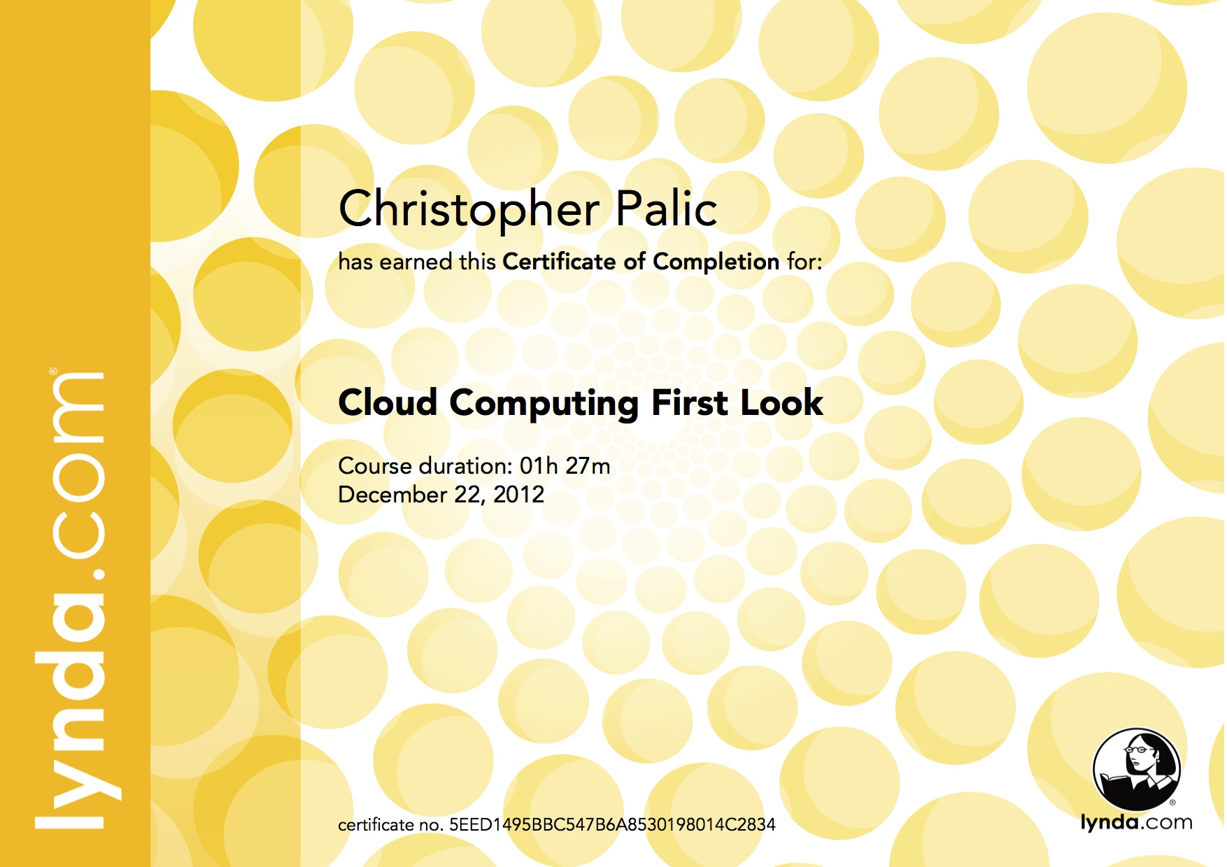 Cloud Computing First Look - Certificate Of Completion